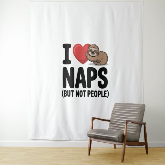 私は愛する昼寝かわいいスロースハート タペストリー (インサイチュ)
