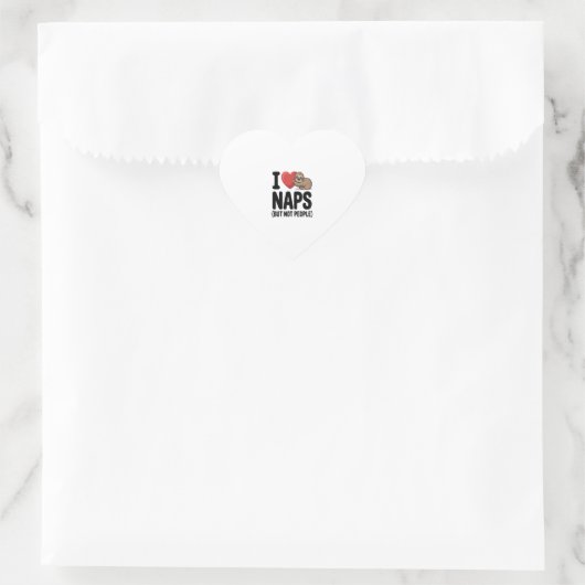 私は愛する昼寝かわいいスロースハート ハートシール (バッグ)