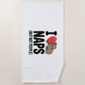 私は愛する昼寝かわいいスロースハート ビーチタオル (正面)