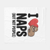 私は愛する昼寝かわいいスロースハート フリースブランケット (正面(横))