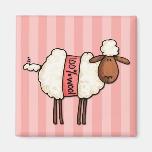 私は愛する編み物 マグネット (正面)