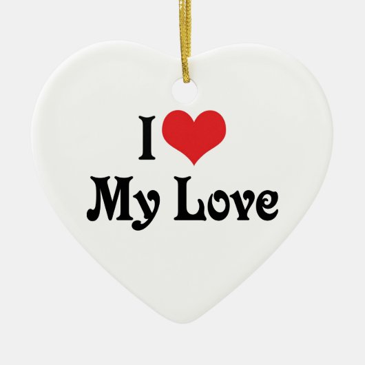 私は愛する セラミックオーナメント (正面)