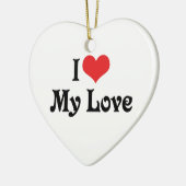 私は愛する セラミックオーナメント (左)