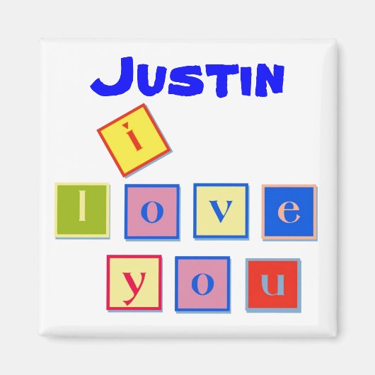私は愛するBlock Letters Magnet マグネット (正面)