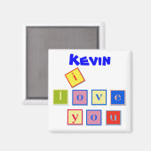 私は愛するBlock Letters Magnet マグネット (正面/裏面)