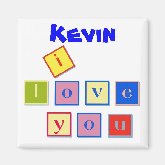 私は愛するBlock Letters Magnet マグネット (正面)