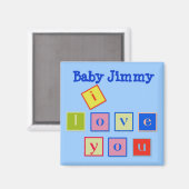 私は愛するBlock Letters Magnet マグネット (正面/裏面)