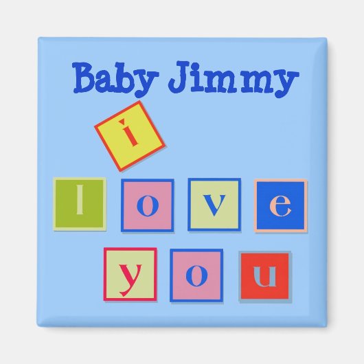 私は愛するBlock Letters Magnet マグネット (正面)
