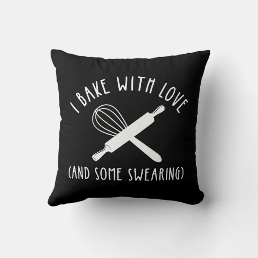 私は愛と一緒に焼く（そしていくつかの汗） クッション (裏面)