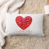 私は愛の多くの単語の|の赤いハート愛します ランバークッション (ブランケット)