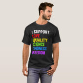 私は愛の平等の科学の人権BLM Lを支持 Tシャツ (正面フル)