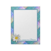 私は愛の格子緑のタータンチェックとデイジーアクセント ノートパッド (回転)