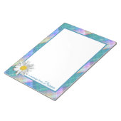 私は愛の格子緑のタータンチェックとデイジーアクセント ノートパッド (アングル)