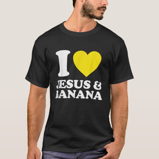 私は愛イエスおもしろいバナナ果実バナナ分隊クリス Tシャツ (正面)