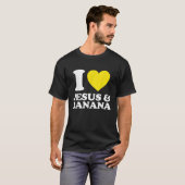 私は愛イエスおもしろいバナナ果実バナナ分隊クリス Tシャツ (正面フル)