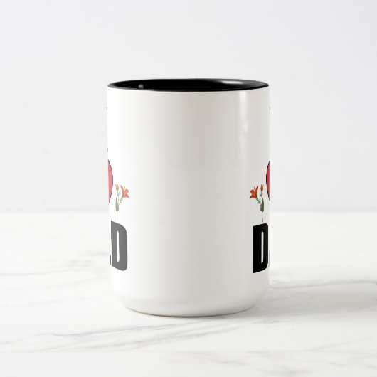 私は愛パパハートと繁栄テーマギフト父の日 ツートーンマグカップ (中央)