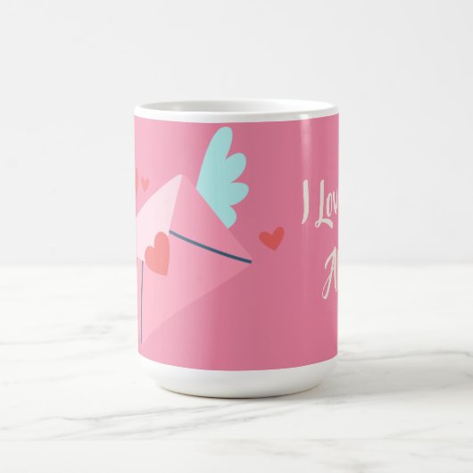 私は愛パーソナライズされたする手紙バレンタインデーMug コーヒーマグカップ (中央)