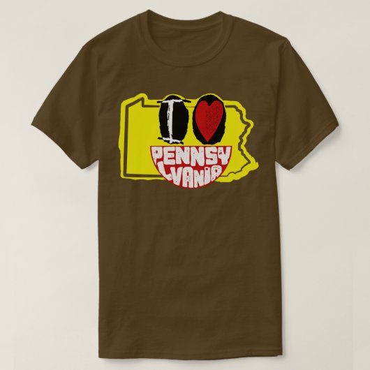 私は愛ペンシルバニア笑顔ハッピー顔 Tシャツ (デザイン正面)