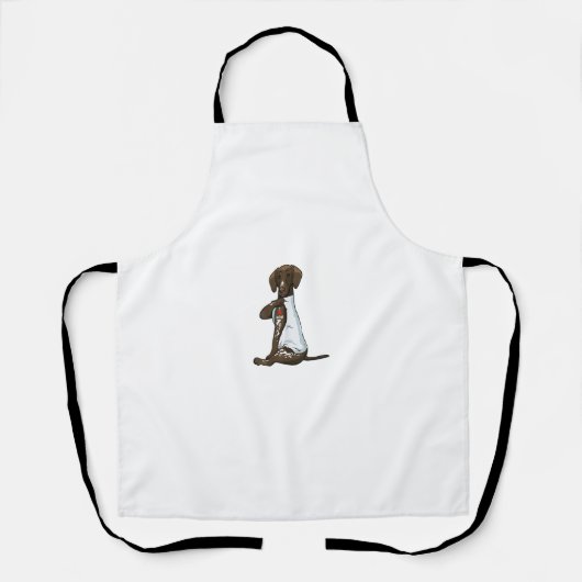 私は愛ママTattooドイツの短いポインタMom D エプロン (正面)