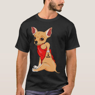 私は愛ママTattoo Chihuahua Dog Women Chihuahua M Tシャツ