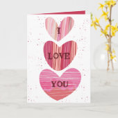 私は愛モダンするヴァレンティーンズピンクハート カード (黄色い花)