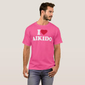 私は愛合気道Iハート合気道恋人 Tシャツ (正面フル)