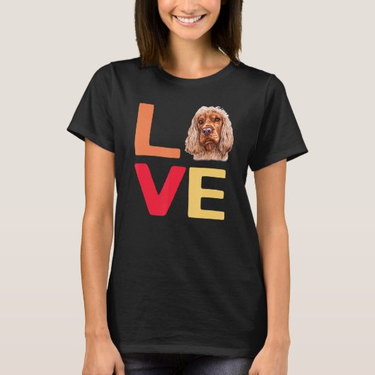 私は愛愛愛愛愛愛愛愛愛英語コッカースパニエル犬犬おもしろい Tシャツ (正面)
