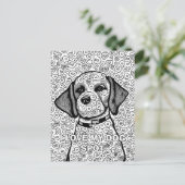 私は愛犬のの色カスタム付きポストカード ポストカード (スタンド正面)