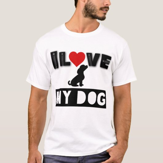 私は愛犬のシャツが好き、犬の愛、犬のパパの犬の母、愛 Tシャツ (正面)
