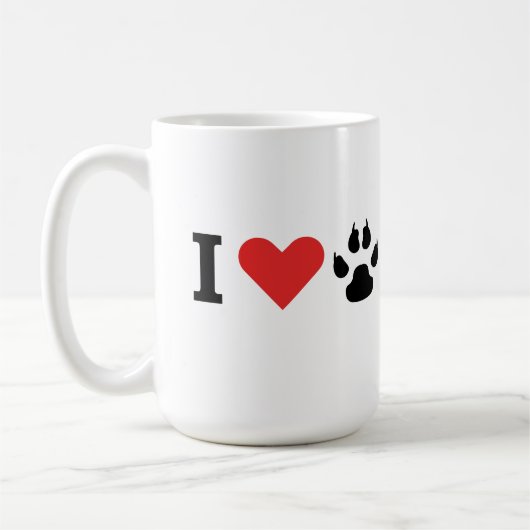 私は愛犬素晴らしを愛する コーヒーマグカップ (左)