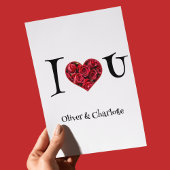 私は愛赤と白するハートバレンタインデー シーズンカード