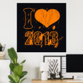 私は愛(ハート) 2013 – 幸せな新年2013 -クリスマス ポスター (ホームオフィス)