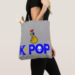 ♪♥私は愛KPop素晴らしいクラシックプリントシックなオールオーバー トートバッグ