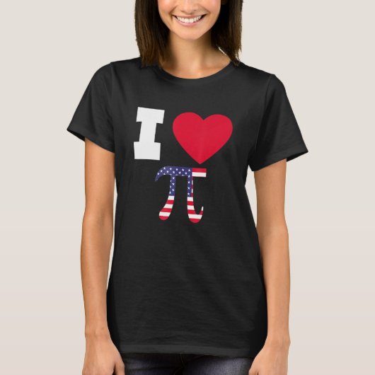 私は愛PiハッピーPiデイ数学お祝い Tシャツ (正面)