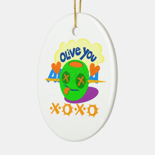 私は愛XOXOアフリカ美しい驚くべき文字引用文 セラミックオーナメント (左)