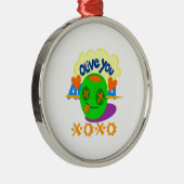 私は愛XOXOアフリカ美しい驚くべき文字引用文 メタルオーナメント (右)