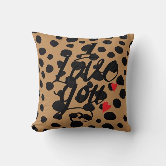 私は愛You Leopardプリント装飾枕 クッション (正面)