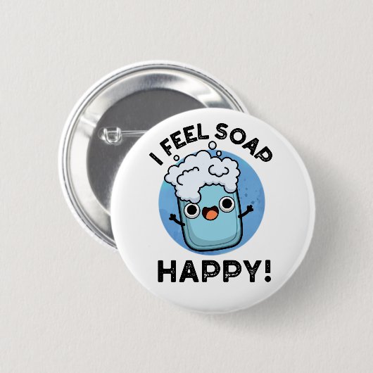 私は感じせっけん幸せおもしろいな石鹸パン 缶バッジ (正面&裏面)