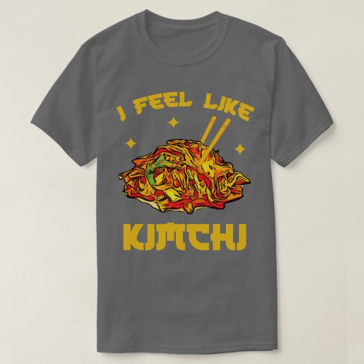 私は感じキムチ韓国料理が好き Tシャツ (デザイン正面)