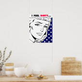 私は感じ汚い漫画の女の子 ポスター (キッチン)