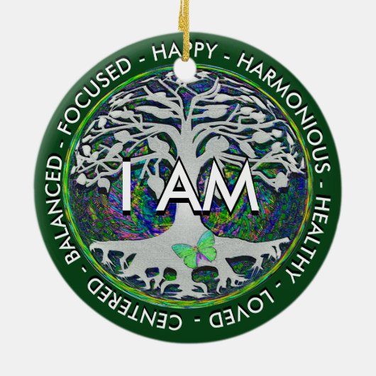 私は感動的なメッセージです セラミックオーナメント (裏面)