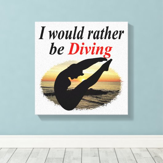 私は感動的むしろダイビングデザインだ キャンバスプリント (インサイチュ (ウッドフロア))