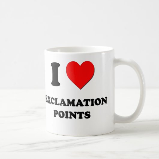 私は感嘆符を愛します コーヒーマグカップ (右)