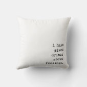 私は感覚についてのカクテルを有します クッション (裏面)