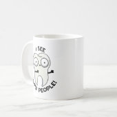 私は感覚を見る人々の歯おもしろいのパン コーヒーマグカップ (正面左)