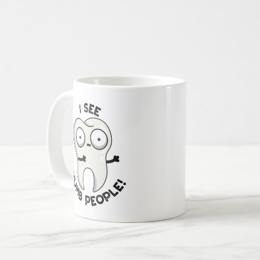 私は感覚を見る人々の歯おもしろいのパン コーヒーマグカップ (正面左)