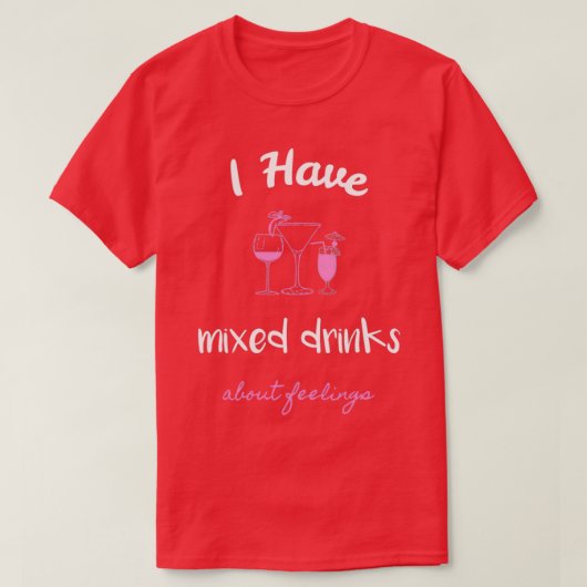 私は感覚4について飲み物を混ぜている Tシャツ (デザイン正面)