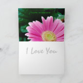 私は感謝のガーベラのデイジーの花柄カード愛します カード (内部)