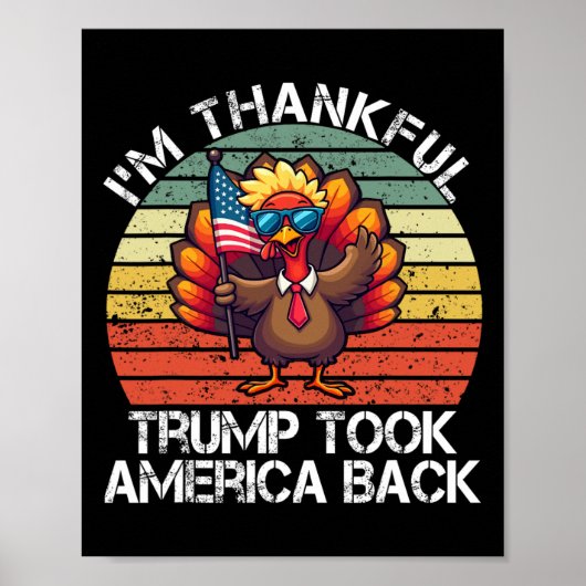 私は感謝のトランプがアメリカCk Thanksgivinを取った ポスター (正面)