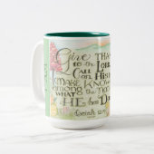 私は感謝与えす感謝しているコーヒ・マグ ツートーンマグカップ (正面左)